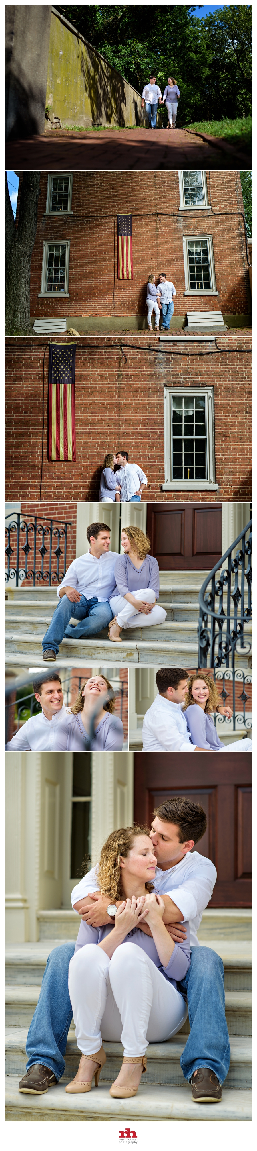 A loving couple enjoying sweet moments during a fun engagement session